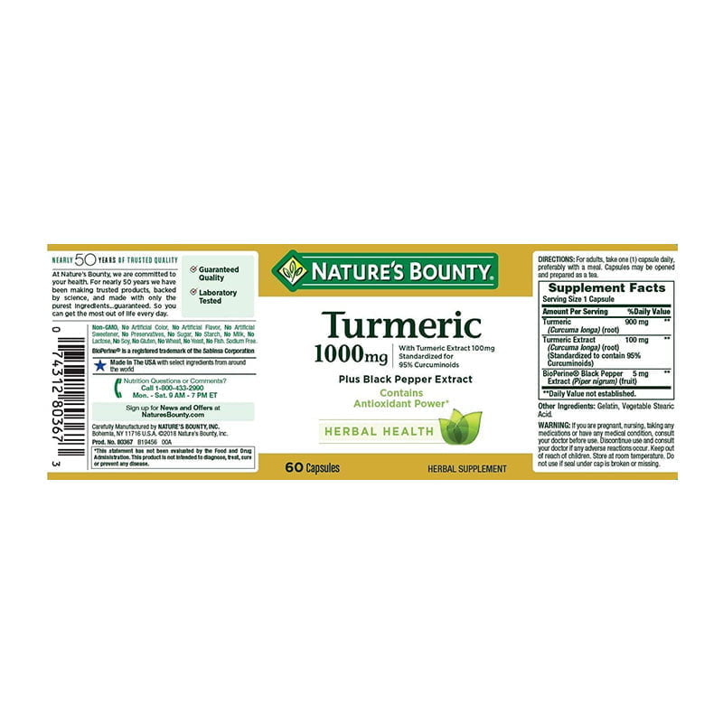 Nature’s Bounty Turmeric 1000mg Plus Black Pepper Extract_img_1
