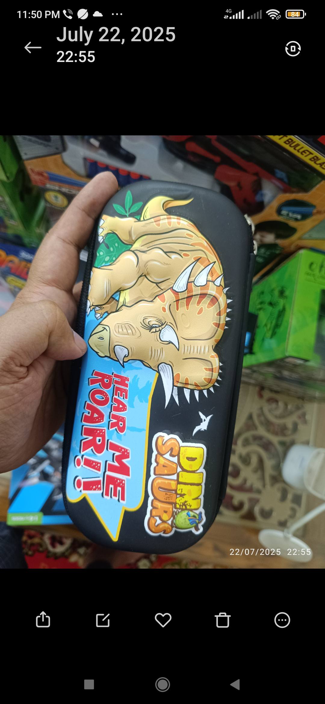 Kids Dinosaur Pencil Box – Multi Storage School Pen Case (Black)_img_1