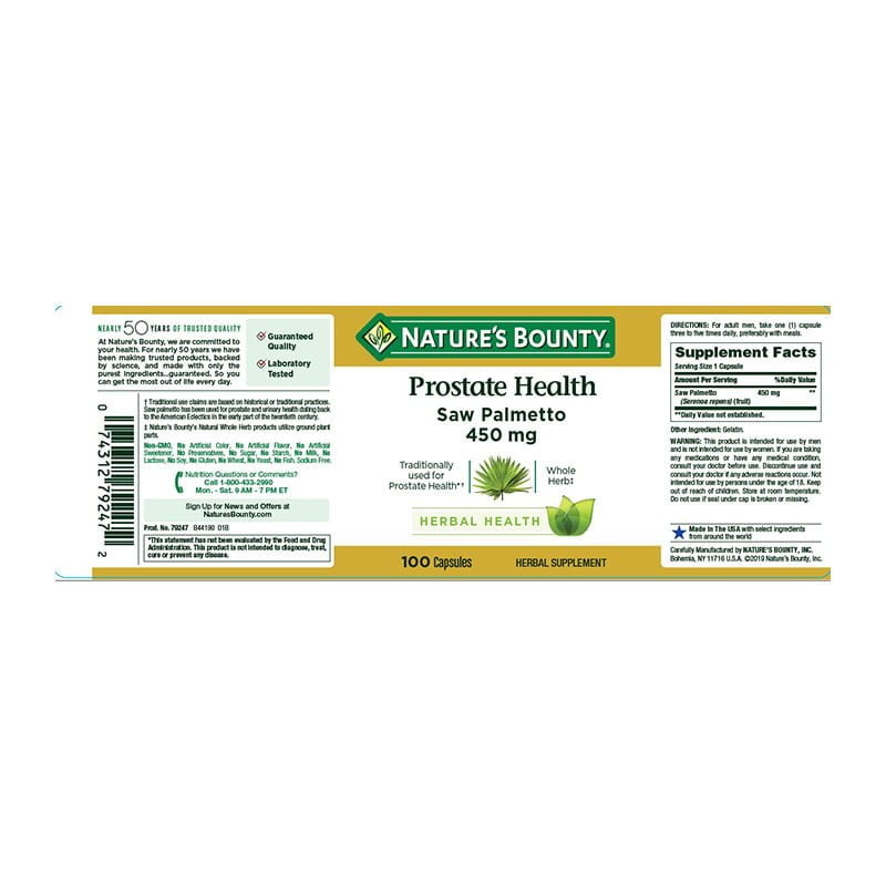 Nature’s Bounty Saw Palmetto 450mg_img_1