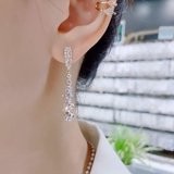2024 New Inlaid Zircon Long Tassel Gold Colour Earrings For Women_img_1