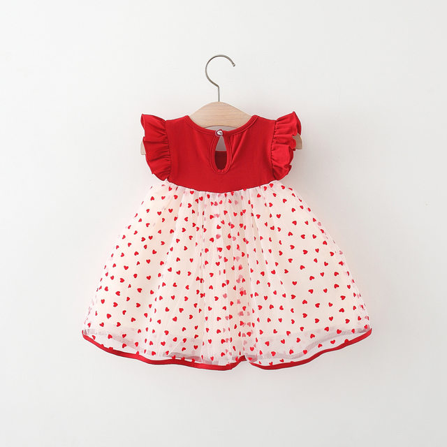 Baby Girl Flying Sleeves Love Printed Summer Princess Dress (6 months to 3 years)_img_1