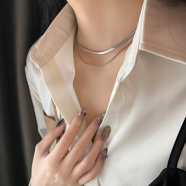 double layer snake bone thin necklace - Image 7