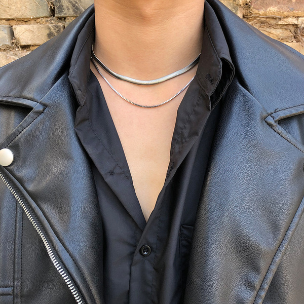 double layer snake bone thin necklace - Image 1