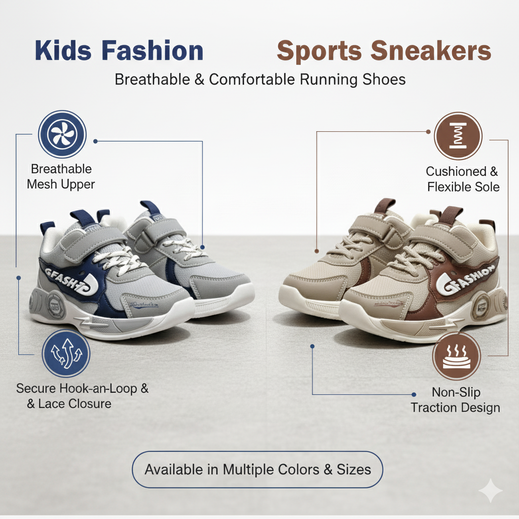 Kids Fashion Sports Sneakers – Breathable & Comfortable Running Shoes (3 to 6 years)_img_2
