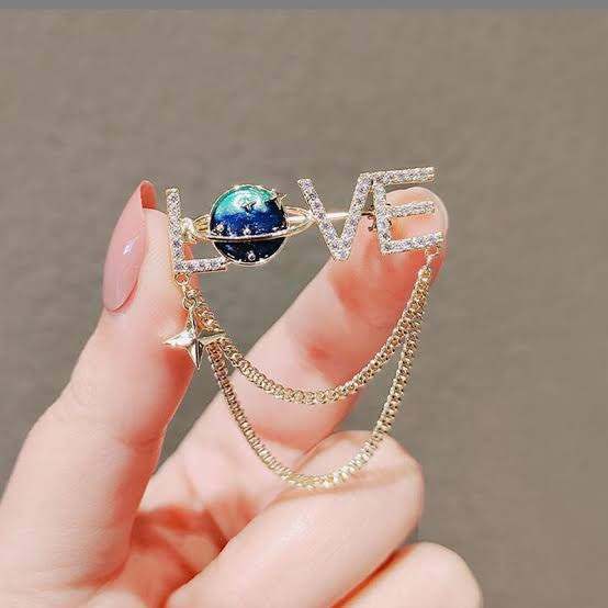Love Chain Design Brooch Hijab Safety Pin for Girls and Women