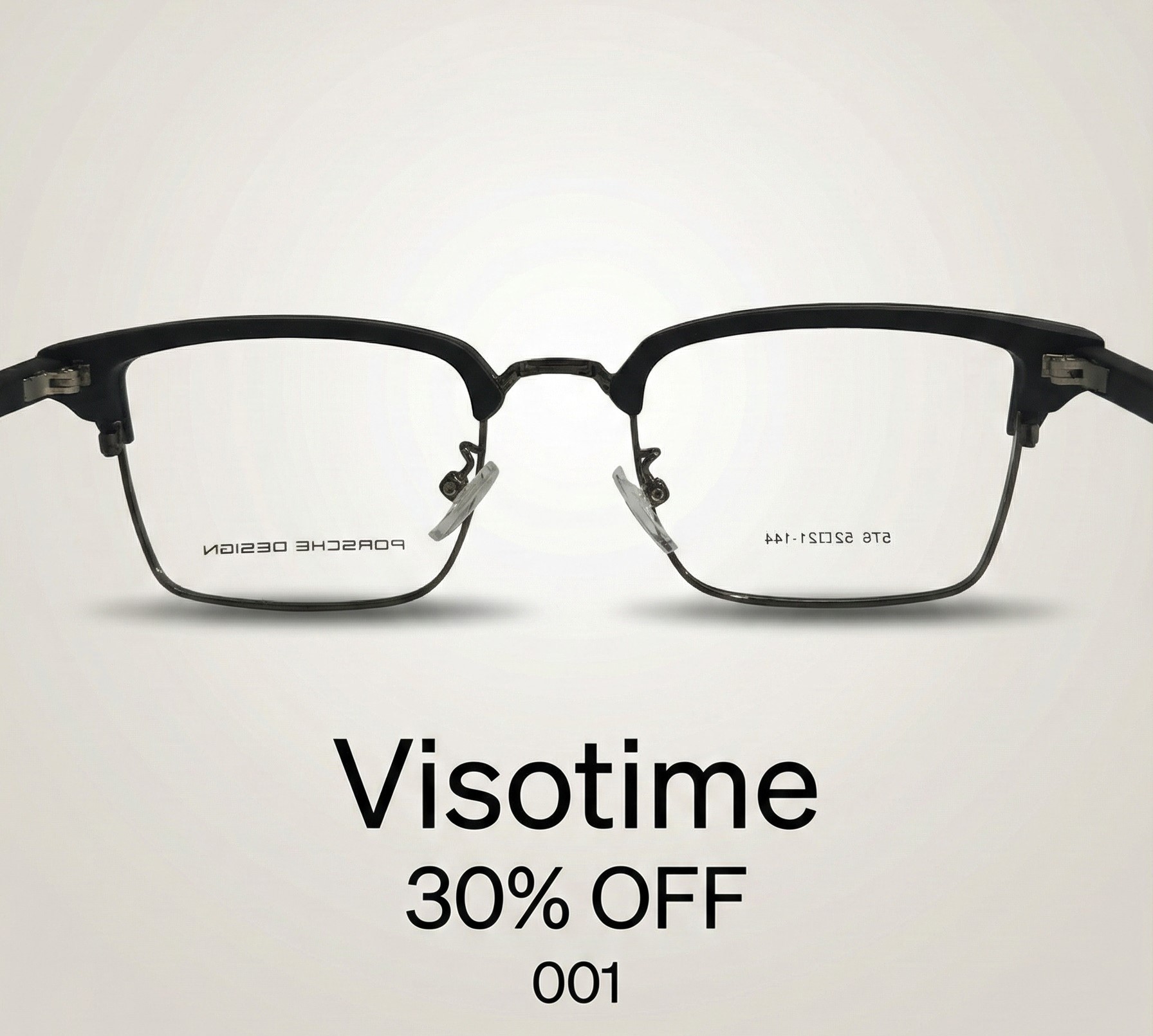 Porsche Design TR90 Geometric Double-Bridge Eyeglasses – Black & Silver (Model 823)_img_2