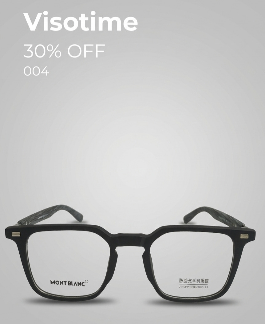 Mont Blanc Style Geometric Matte Black Eyeglasses – Model 004_img_3