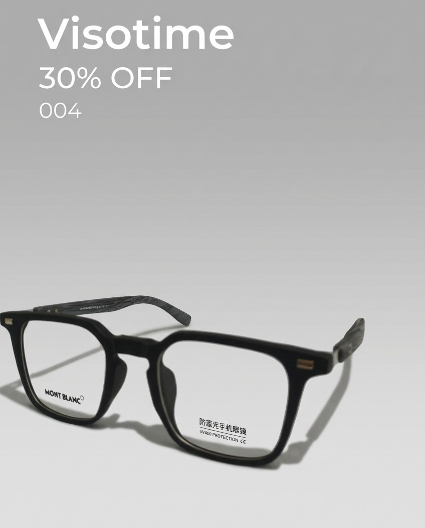 Mont Blanc Style Geometric Matte Black Eyeglasses – Model 004_img_1