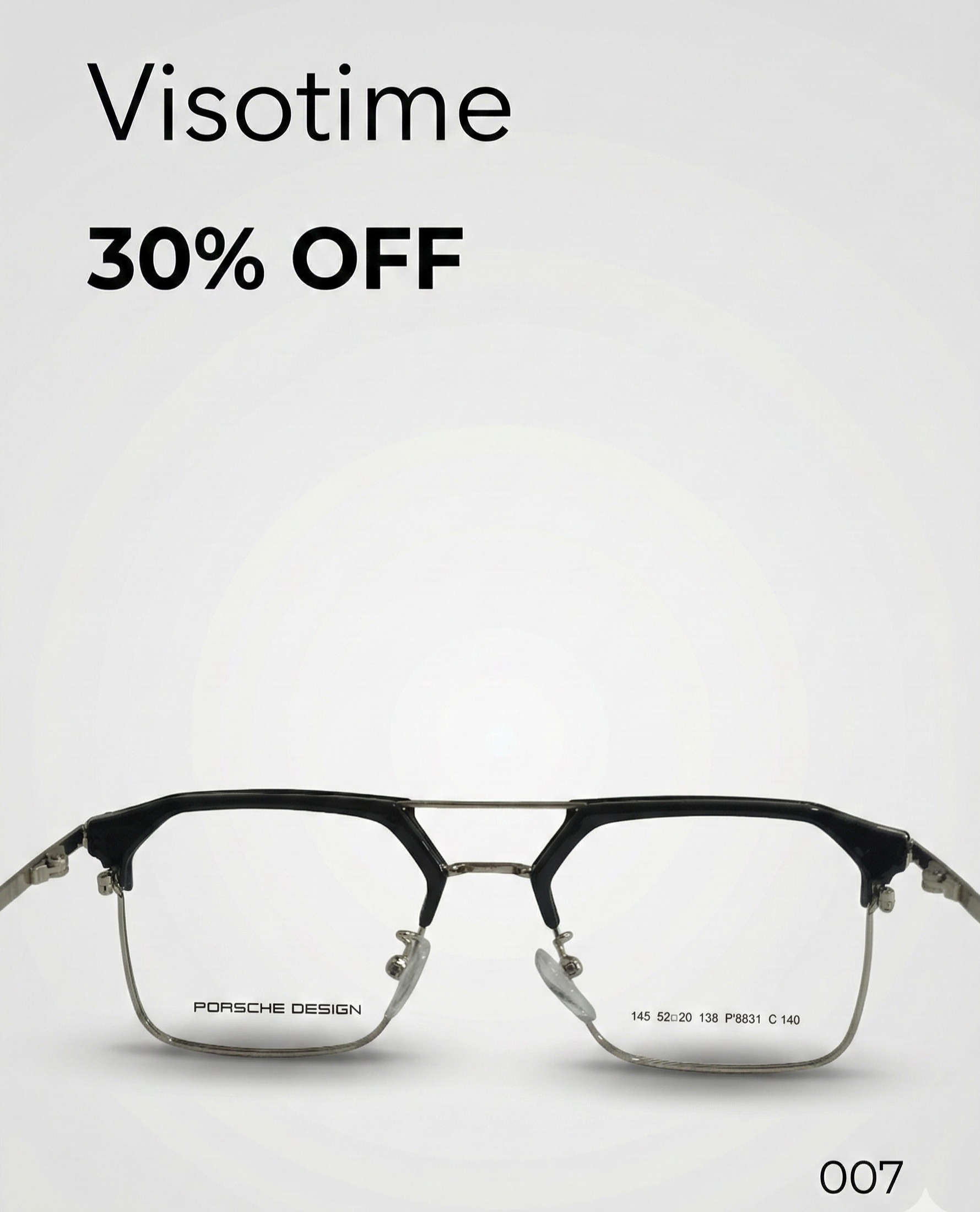 Porsche Design Semi-Rimless Geometric Aviator Eyeglasses – Black & Gold Tone_img_2