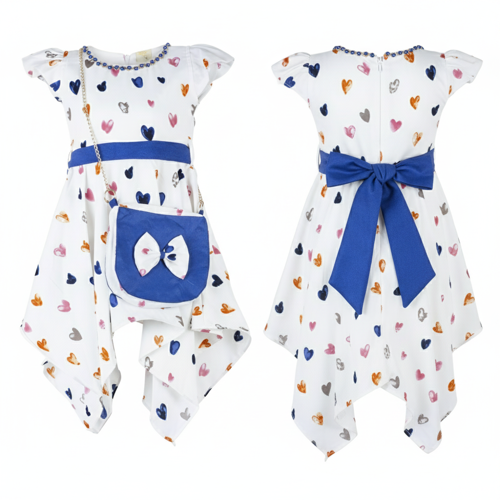 Baby Girls Heart Print Party Dress with Matching Bag (1 to 4 years)_img_3