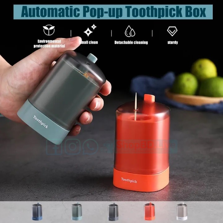 Multicolor Automatic Pop-Up Toothpick Holder | Creative Press-Type Storage Box for Home & Restaurant | Price in BD_img_1