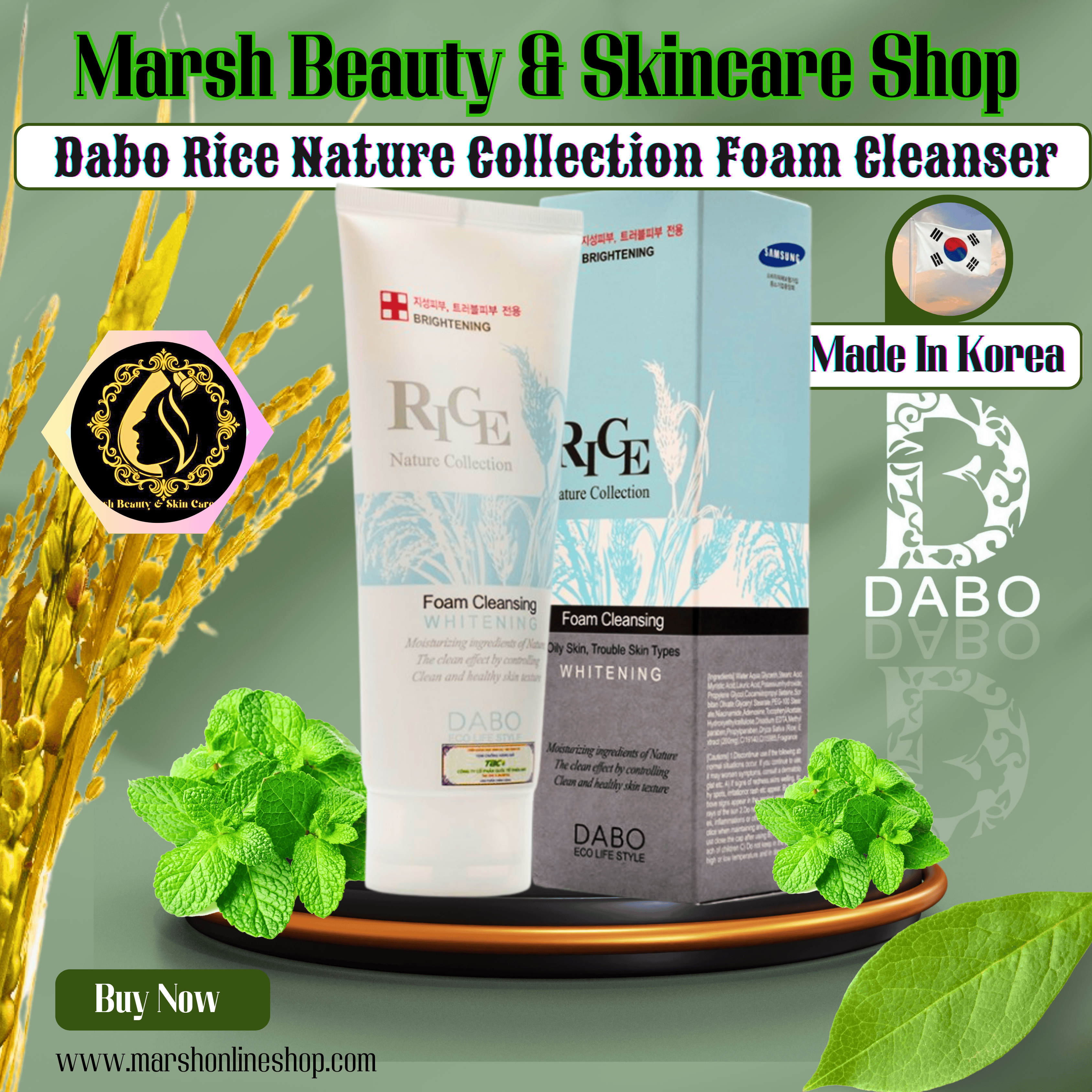 👉🔰Dabo Rice Nature Collection Foam Cleanser(150 ml)