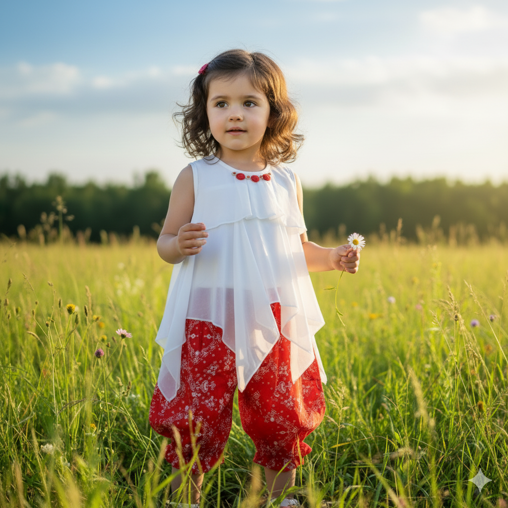 Baby Girls 2 Piece Summer Outfit Flutter Sleeve Top & Floral Palazzo Pants (0 to 2 Years)