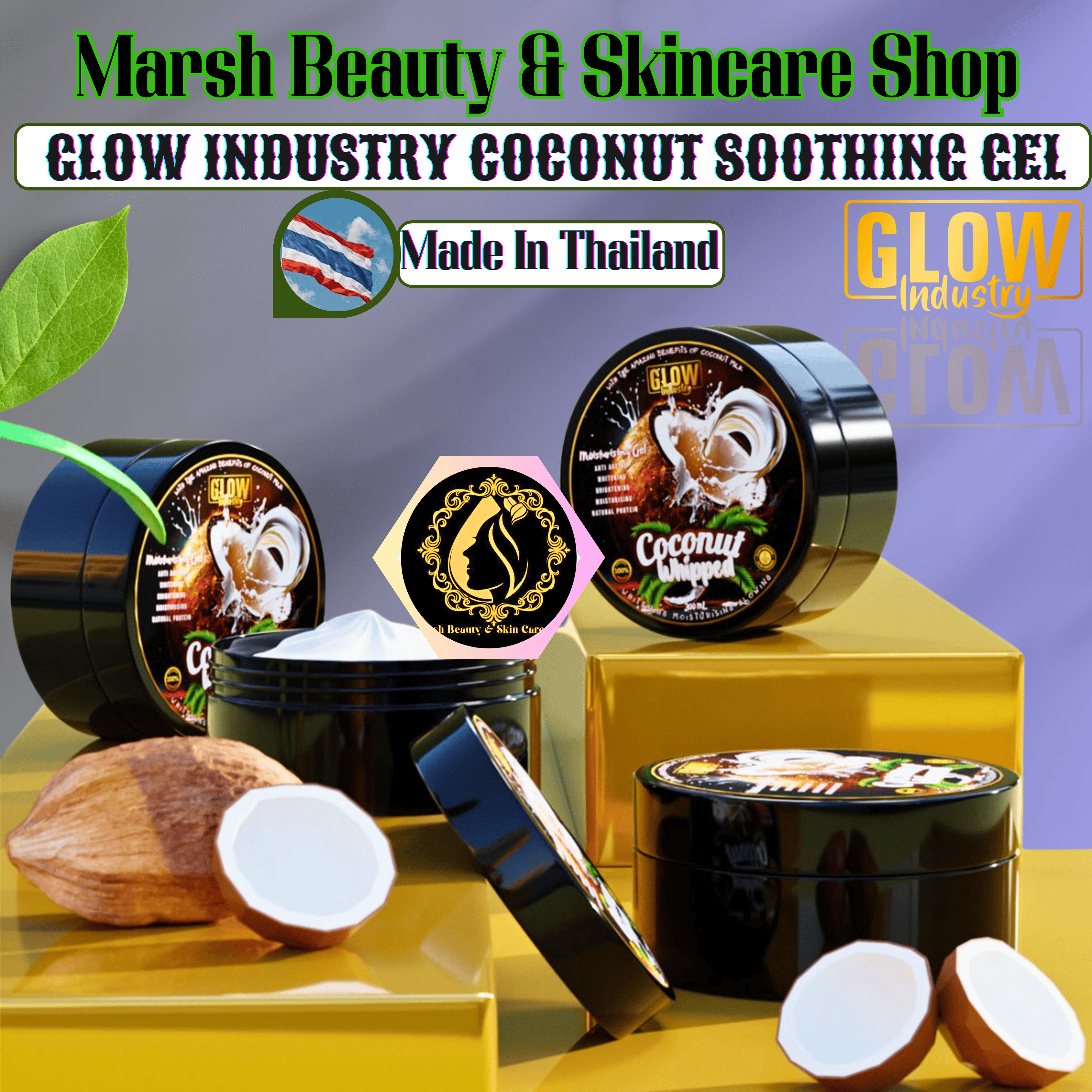 👉🔰GLOW INDUSTRY COCONUT SOOTHING GEL (300ML)
