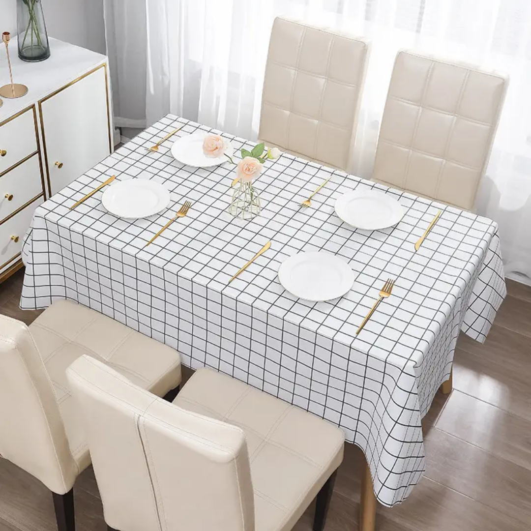 Nordic Grid Tablecloth – Waterproof & Oilproof | মাল্টিকালার