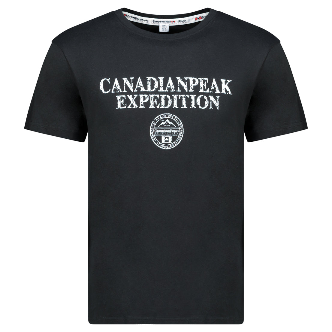 Canadian Peak JVICKEAK Homme - T-Shirt Col Rond avec Impressions et Drapeau Noir