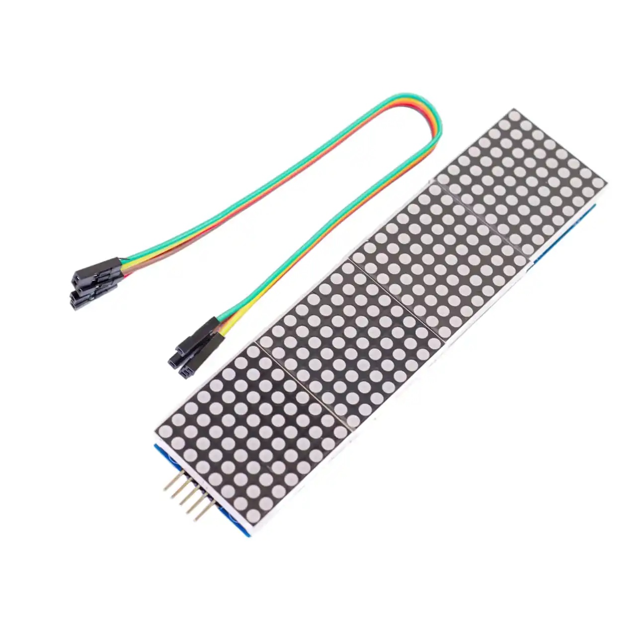 MAX7219 Dot Matrix 4-in-1 Microcontroller Module with 5-Pin Cable for Arduino, Raspberry Pi, and LED Matrix Projects