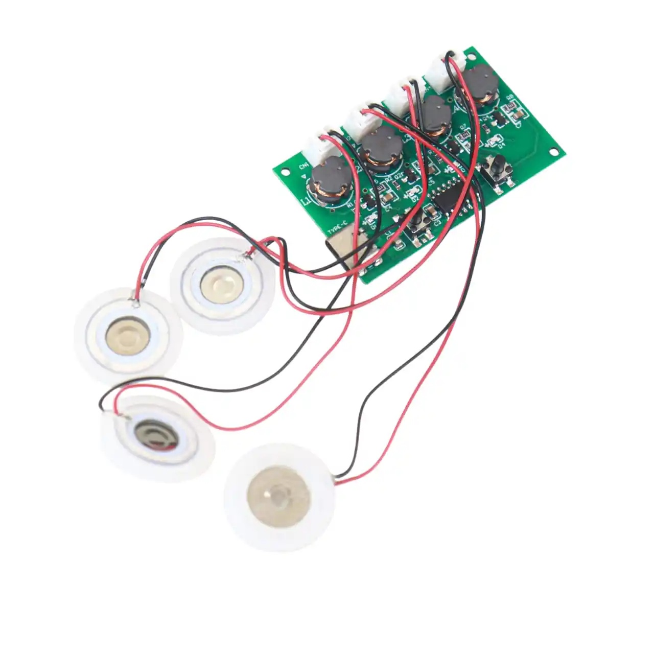 4-Spray Ultrasonic Humidifier Module – Type-C USB Powered Mist Maker Kit with Driver Board & 4 Atomizing Discs