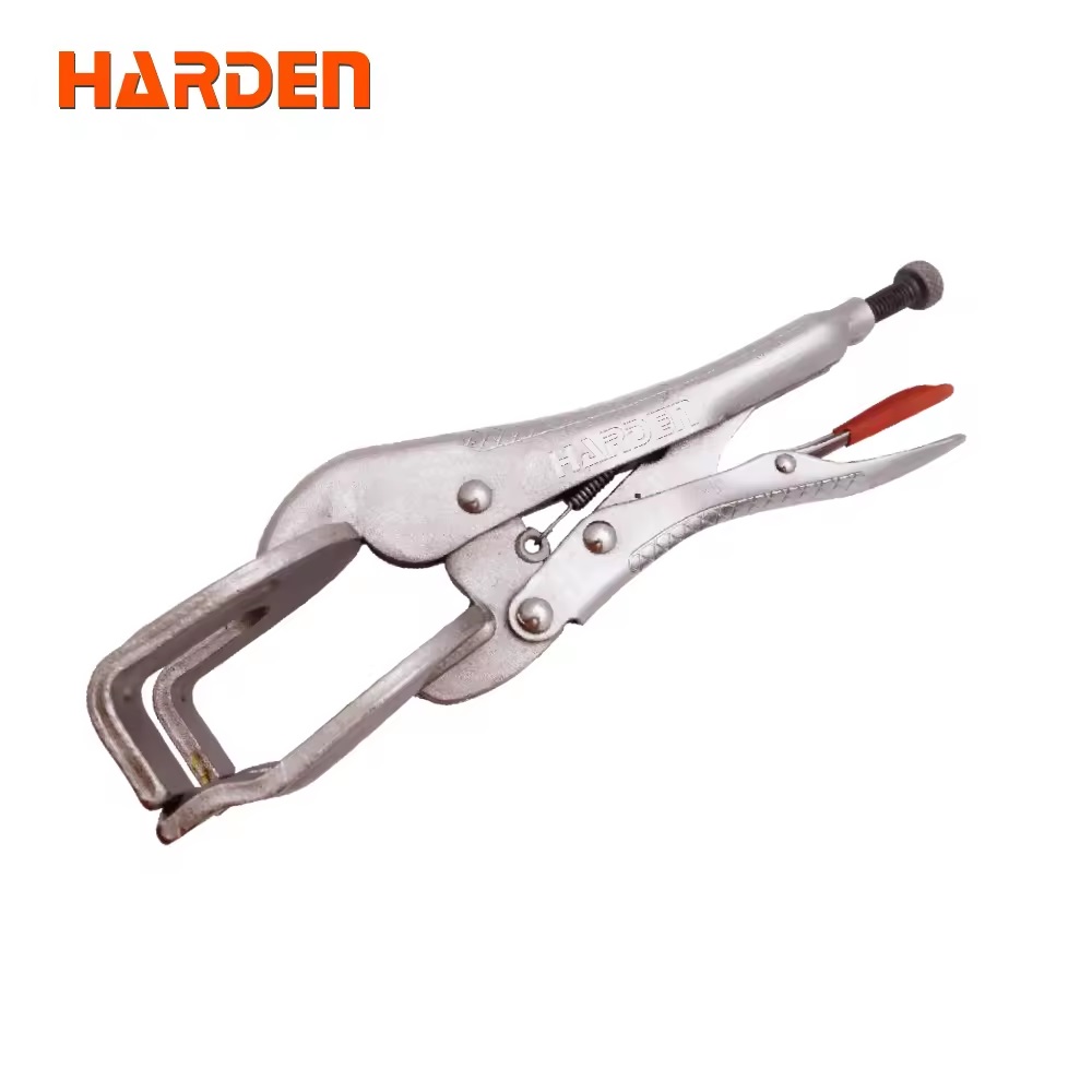 HARDEN 560632 10" Welding Locking Pliers (Curved Jaw), Non-slip Handle Lock Grip, Curved Jaw Welding Locking Pliers; Model: 560632
