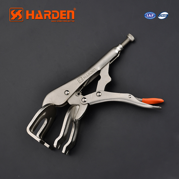 HARDEN 560632 10" Welding Locking Pliers (Curved Jaw), Non-slip Handle Lock Grip, Curved Jaw Welding Locking Pliers; Model: 560632_img_1