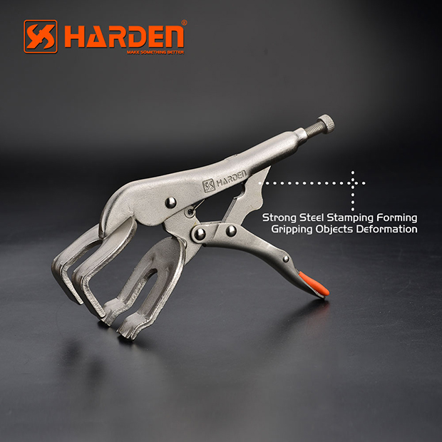 HARDEN 560632 10" Welding Locking Pliers (Curved Jaw), Non-slip Handle Lock Grip, Curved Jaw Welding Locking Pliers; Model: 560632_img_2