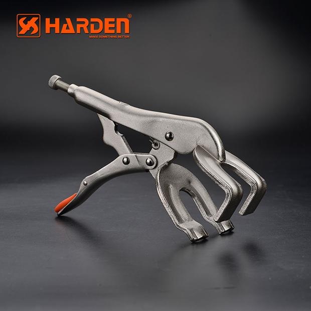 HARDEN 560632 10" Welding Locking Pliers (Curved Jaw), Non-slip Handle Lock Grip, Curved Jaw Welding Locking Pliers; Model: 560632_img_4