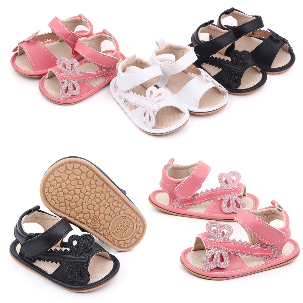 Baby Girls PU Leather Anti-Slip Grasshopper Comfortable Sandals (0-18 Months)_img_0
