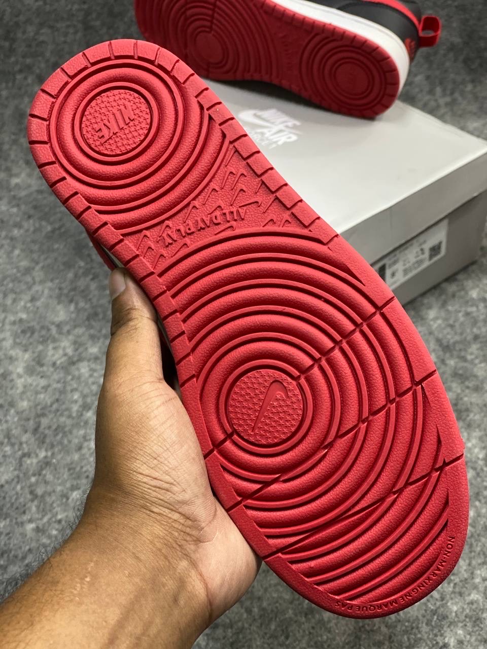 Nike Court Borough Low 2 GS : "black and university red" (OEM) thumbnail 5