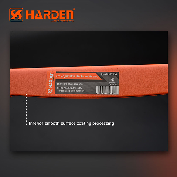 HARDEN 610703 Adjustable Hacksaw Frame (10"-12"); Professional Adjustable Hacksaw frame \w Blade; 610703_img_2