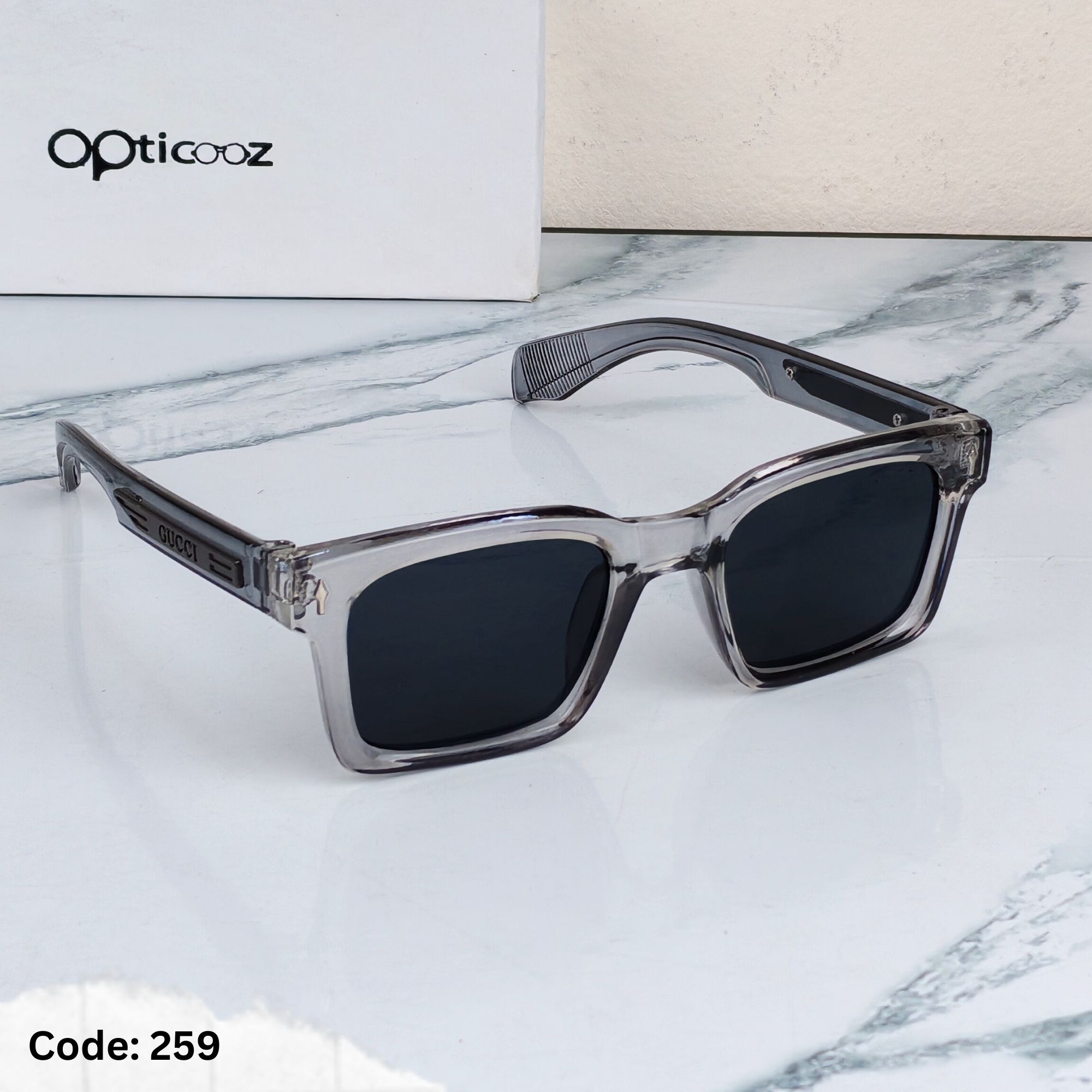 259 Transparent square sunglass