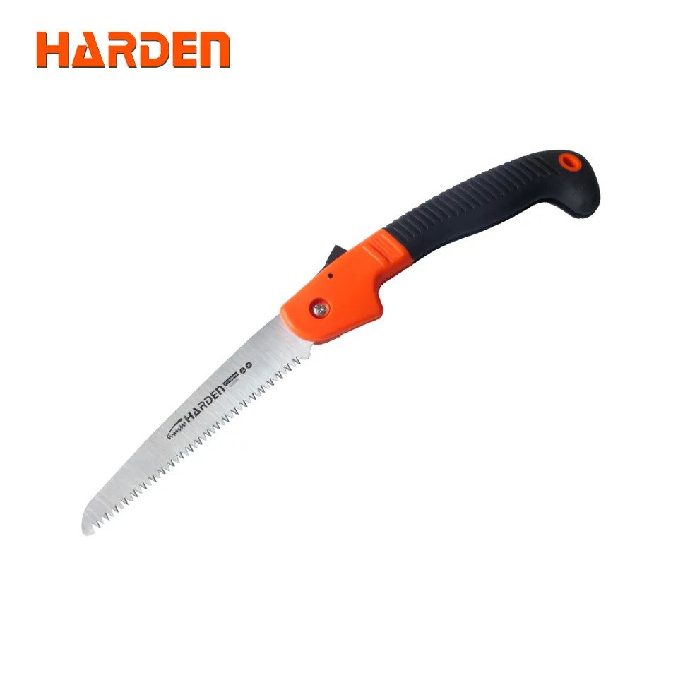 HARDEN 631301 7" Foldable Saw, Soft TPR Handle, High quality fold small hand pruning saw, portable woodworking tree cutting wood for cutting trees; 631301