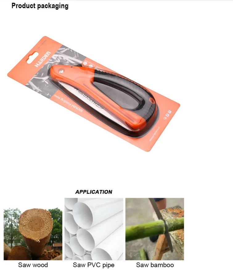 HARDEN 631301 7" Foldable Saw, Soft TPR Handle, High quality fold small hand pruning saw, portable woodworking tree cutting wood for cutting trees; 631301_img_3