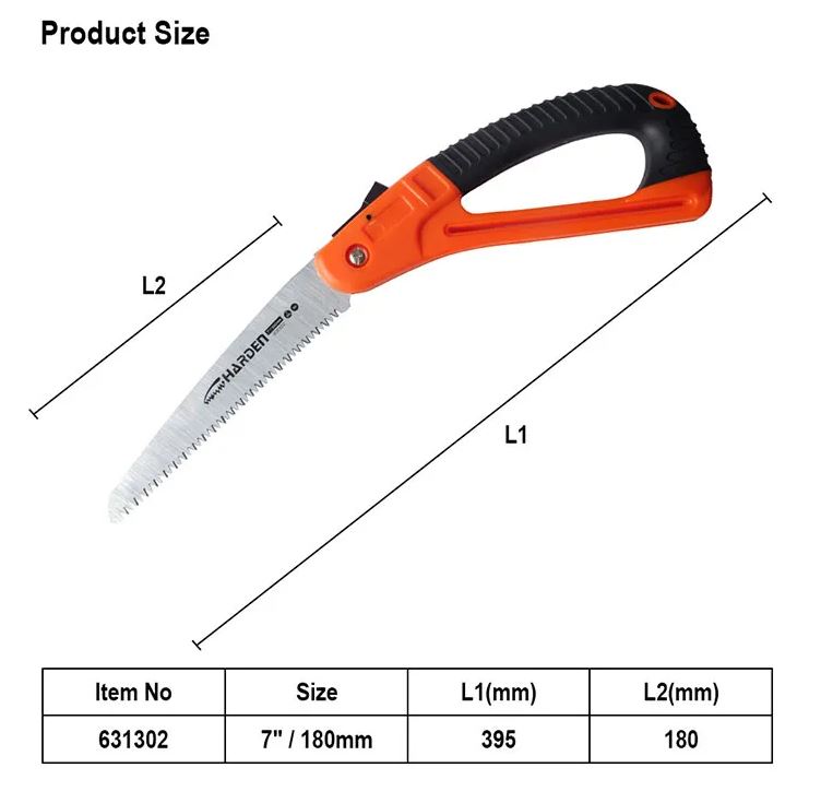 HARDEN 631302 7" Folding Saw D-Type Handle, High quality fold small hand pruning saw, portable woodworking tree cutting wood for cutting trees, hand saw; 631302_img_2