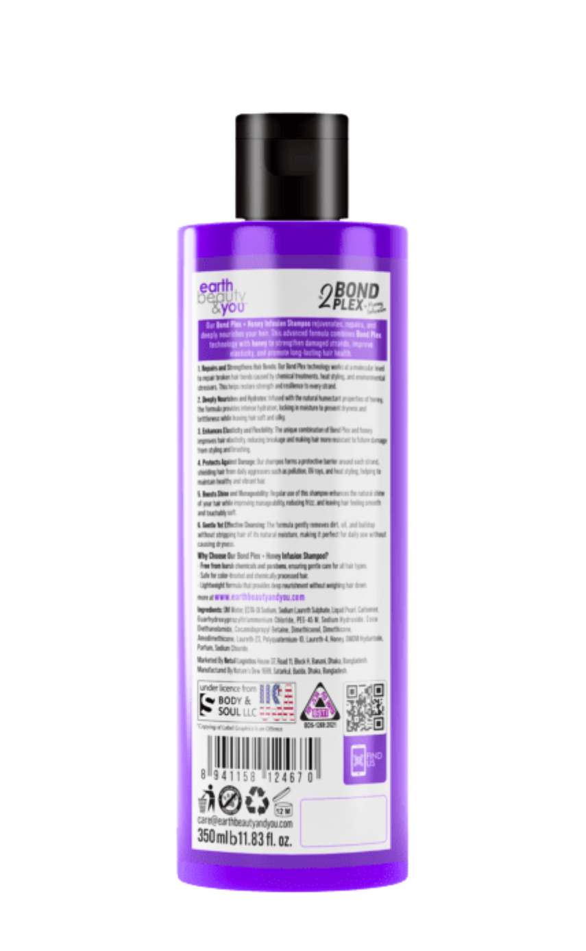 Earth Beauty & You No. 2 Bond Plex + Honey Infusion Restore Repair Shampoo 350 ml - Image 2