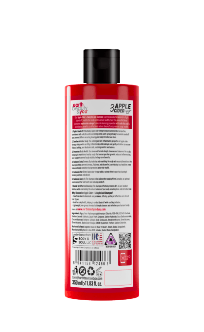 Earth Beauty & You No. 3 Apple Cider + Salicylic Acid Anti-dandruff Shampoo 350ml - Image 2