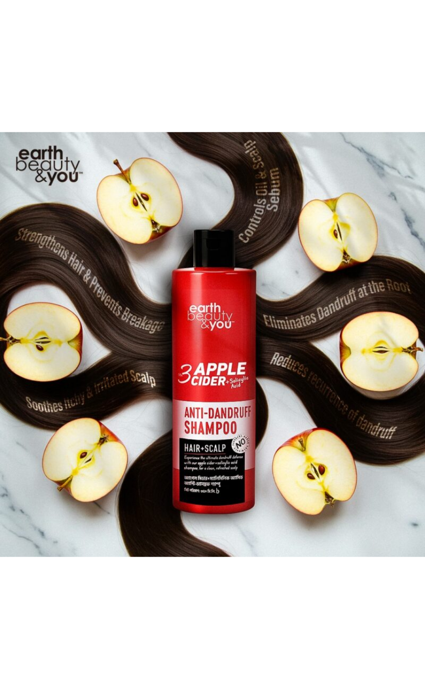 Earth Beauty & You No. 3 Apple Cider + Salicylic Acid Anti-dandruff Shampoo 350ml - Image 4