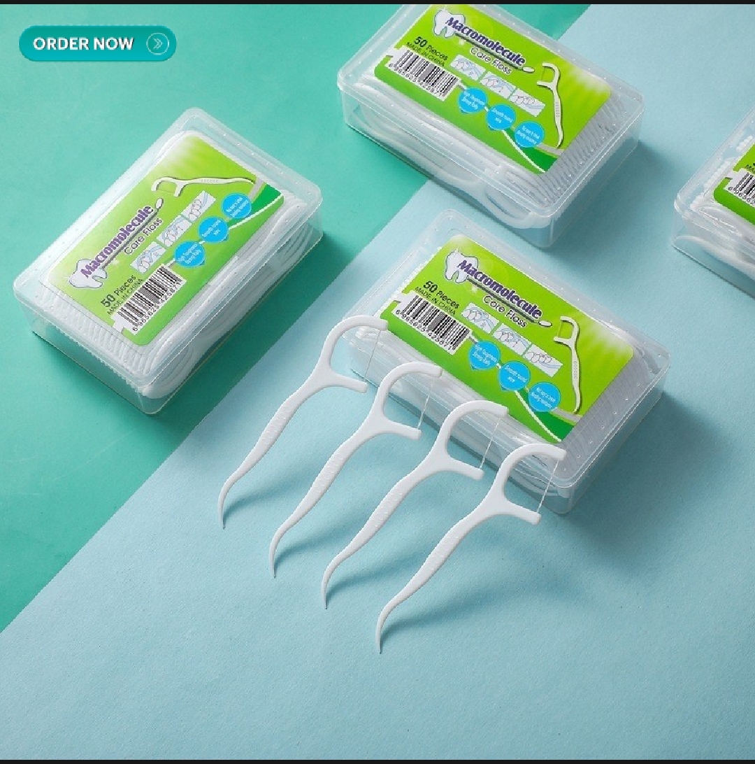 Dental Floss Pick 50 Pcs Box - Dental Floss Toothpick Interdental Cleaner Toothpick Flosser