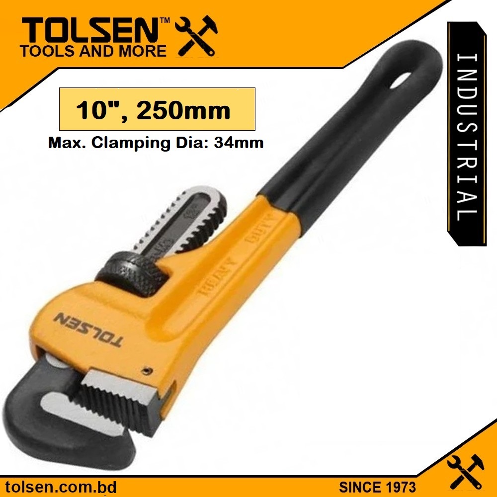 TOLSEN Industrial Pipe Wrench ( 8" | 10" | 12" | 14" | 18" | 24" | 36" ) High quality Dipped handle_img_2