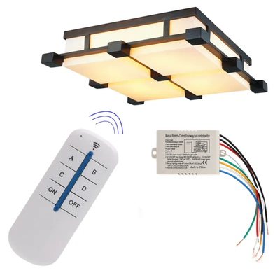 220V 4-Way ON/Off Lamp Light RF Remote Control Switch Receiver_img_1