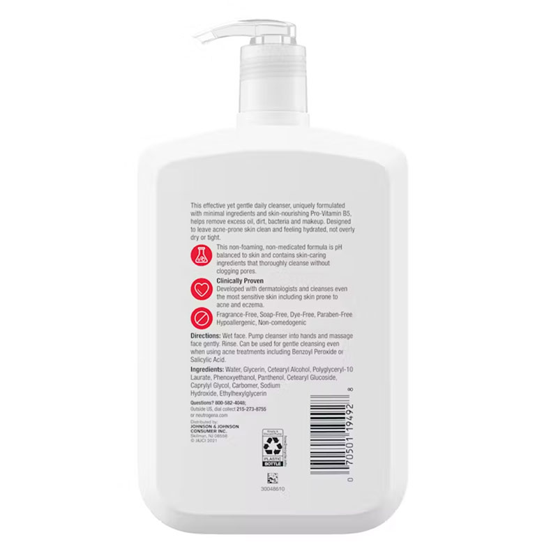 Neutrogena Ultra Gentle Daily Cleanser with Pro-Vitamin B5 for Acne Prone Skin – 473ml_img_1