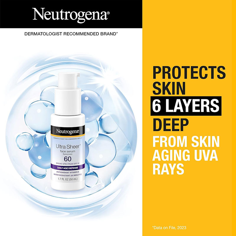 Neutrogena Ultra Sheer Moisturizing Face Serum Vitamin E & SPF 60 (50ml)_img_1