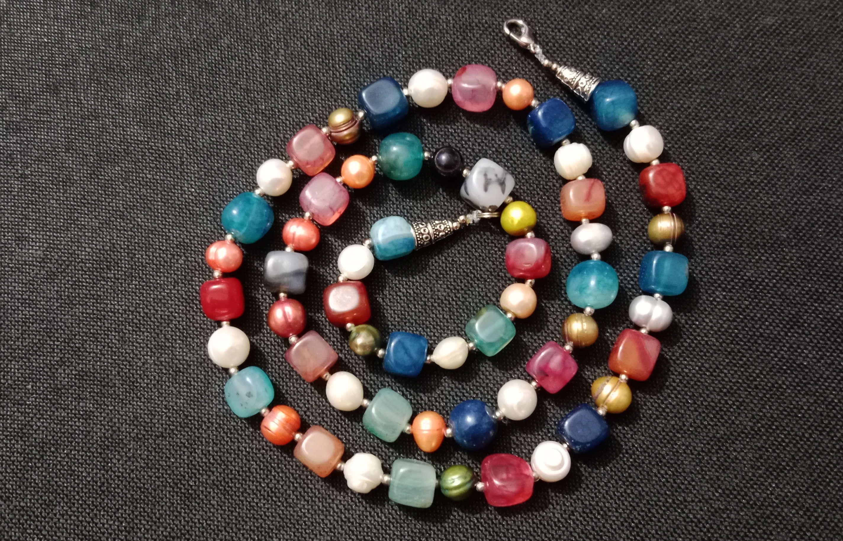 27 inch Long Pearl & stone combination Neckpiece_img_0
