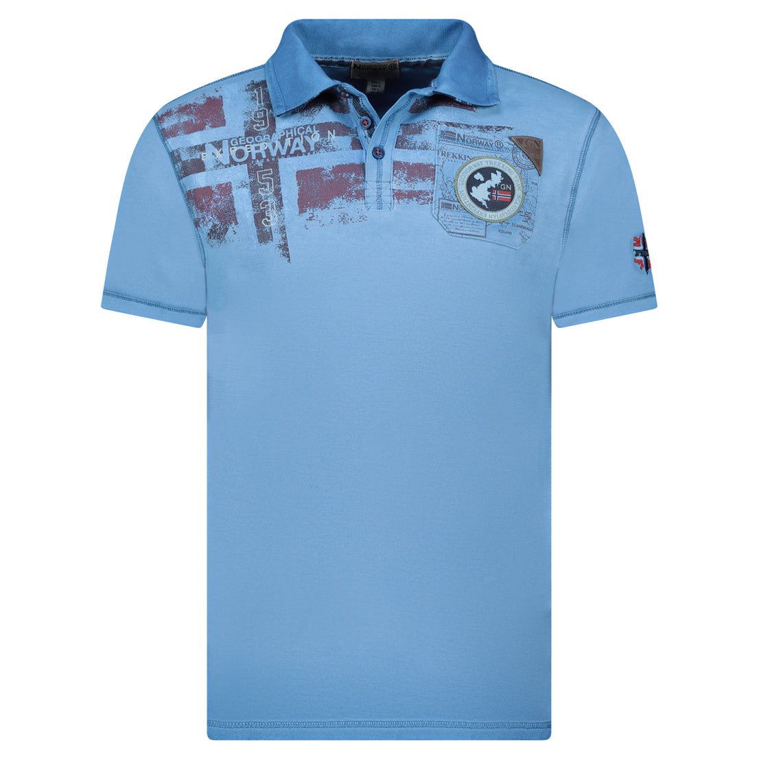 Men - Polo Short Sleeve 100% Cotton Blue