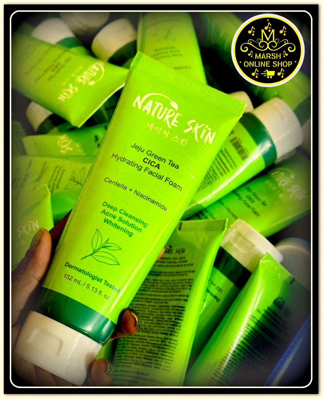 👉🔰Nature Skin Jeju Green Tea Cica Hydrating Facial Foam (152 ml)_img_1
