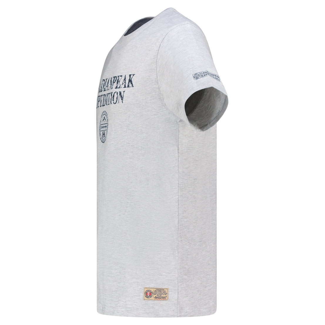 Canadian Peak JVICKEAK Homme - T-Shirt Col Rond avec Impressions et Drapeau Gris Clair_img_1