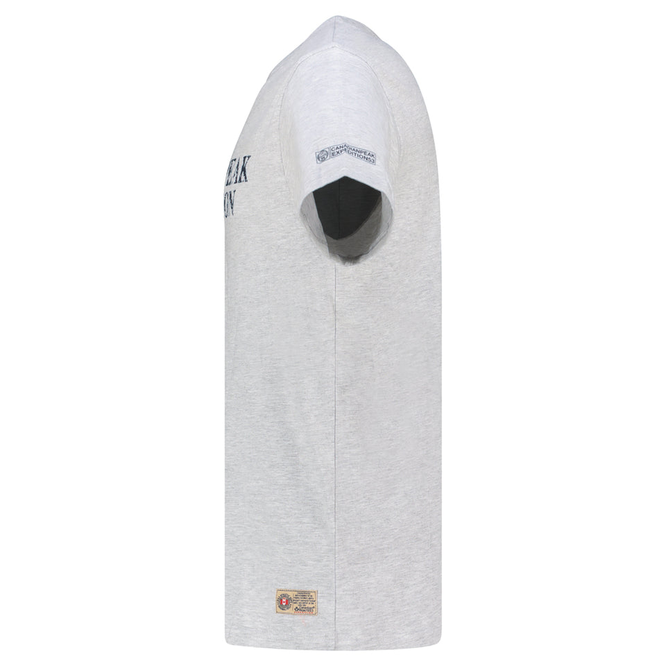 Canadian Peak JVICKEAK Homme - T-Shirt Col Rond avec Impressions et Drapeau Gris Clair_img_2