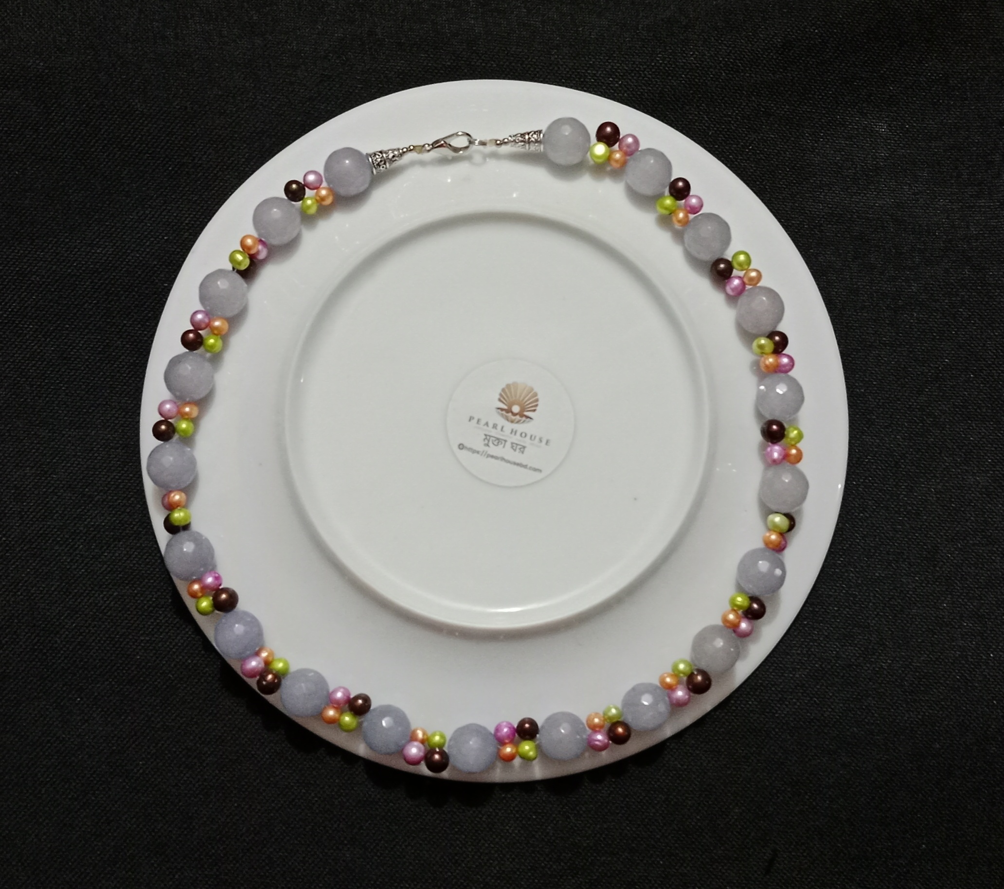 22 inch Long Exclusive Pearl & Marble stone combination Neckpiece_img_1