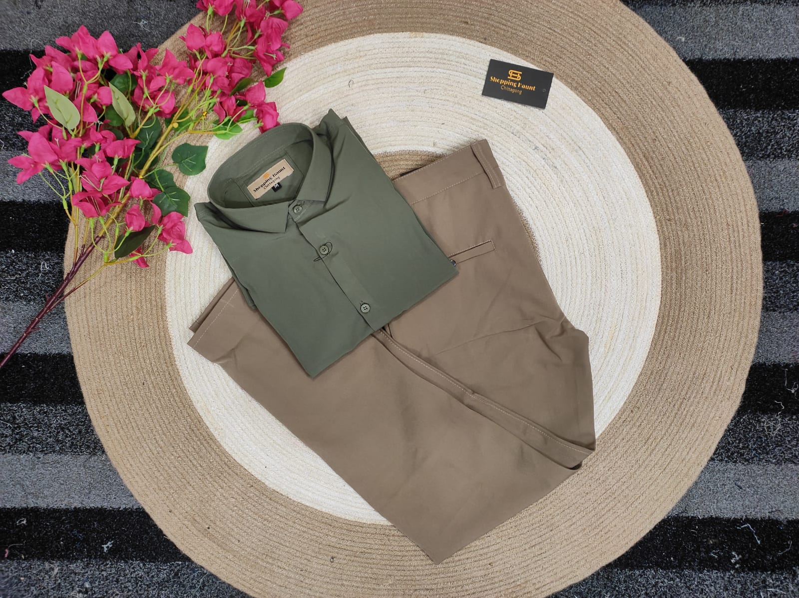 Formal Brown pant with Olive shirt