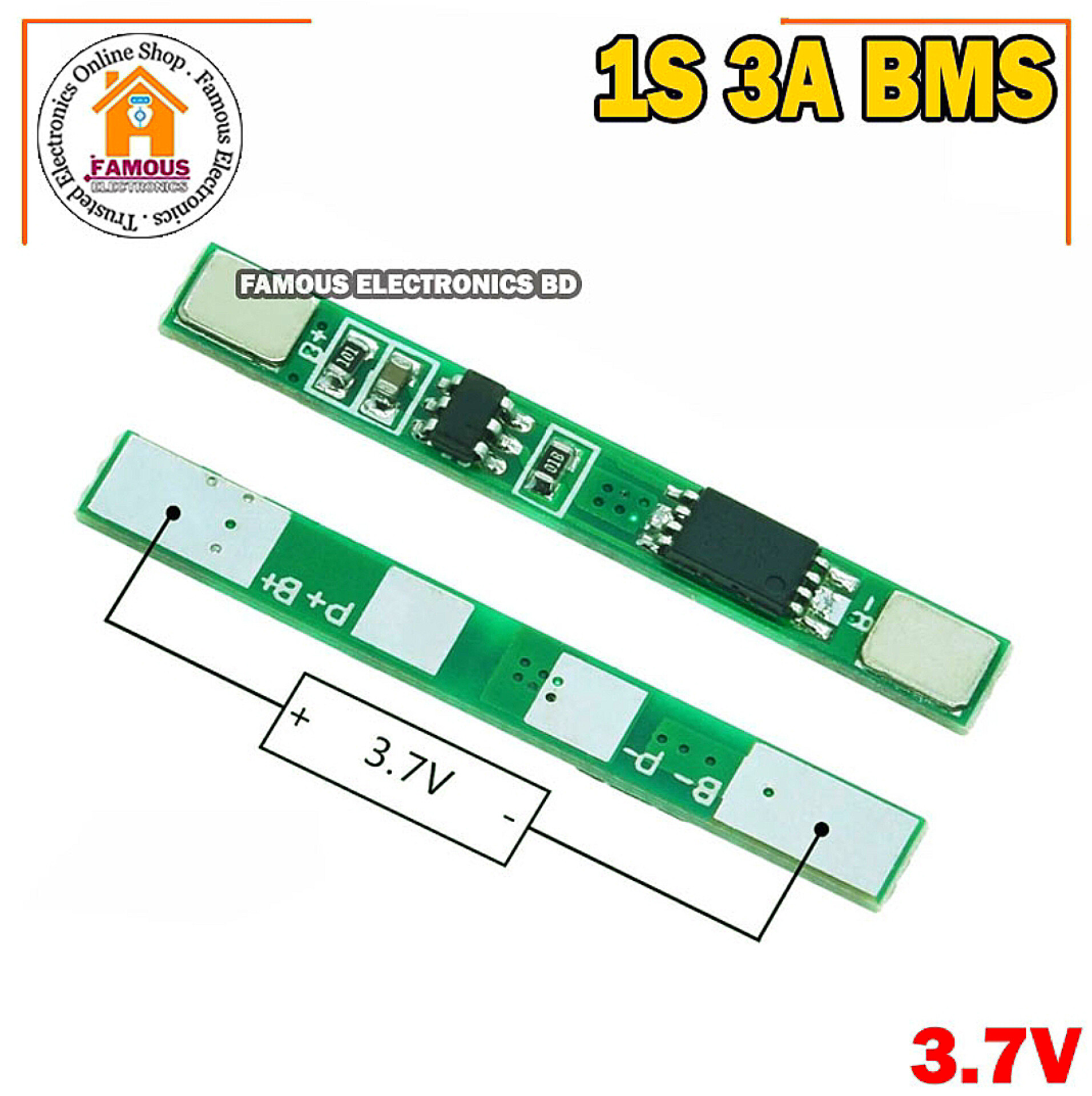 1S 3.7V 3A li-ion BMS PCM Protection Board_img_6