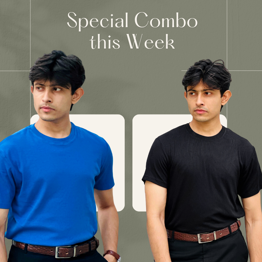 2 pice Combo -1-2x2 Ribbed Cotton-Viscose Solid Crew Tee_img_0